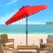 Safavieh Outdoor Collection Venice Single Scallop 9-Foot Tilt Umbrella Red/White